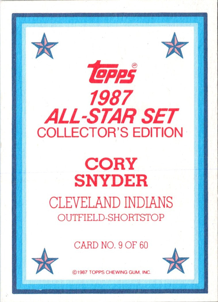 1987 Topps Glossy Cory Snyder