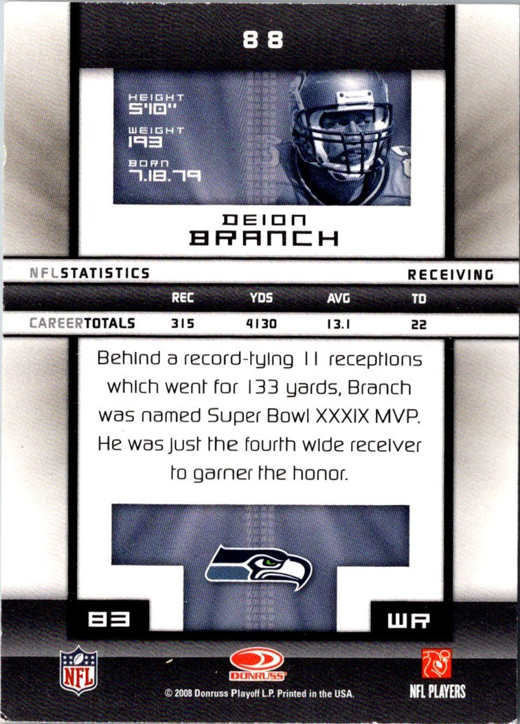 2008 Donruss Elite Deion Branch