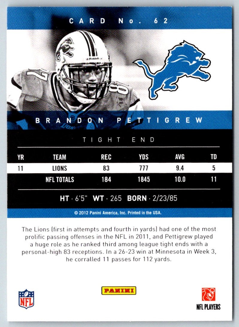 2012 Panini Prestige Brandon Pettigrew