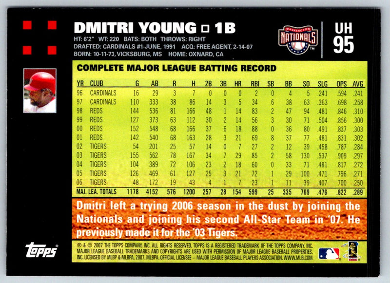 2007 Topps Updates & Highlights Dmitri Young