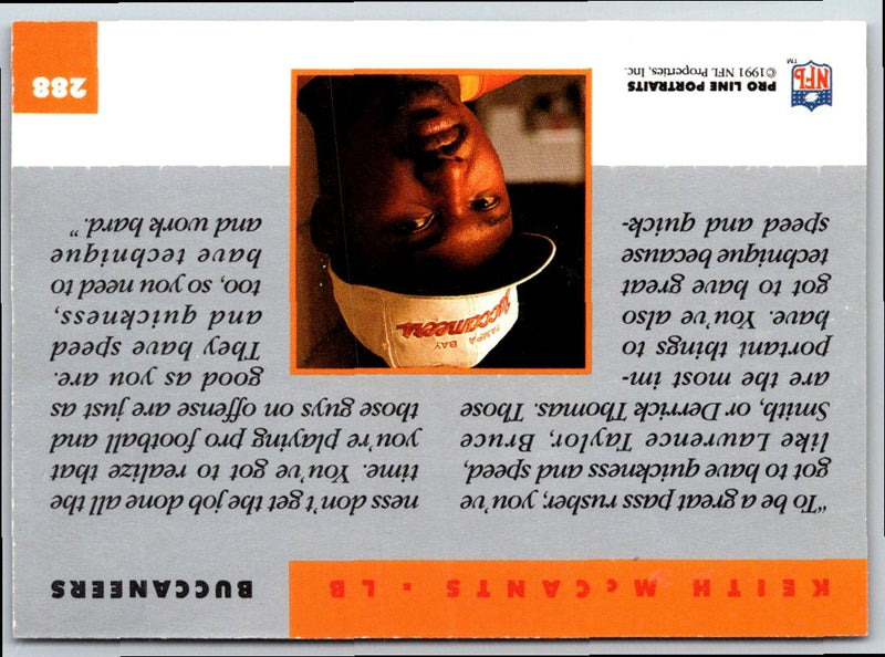 1991 Pro Line Portraits Keith McCants