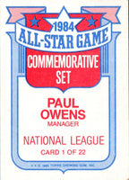 1985 Topps Glossy All-Stars Paul Owens #1