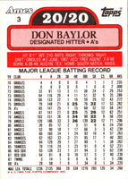 1989 Topps Ames 20/20 Club Don Baylor #3