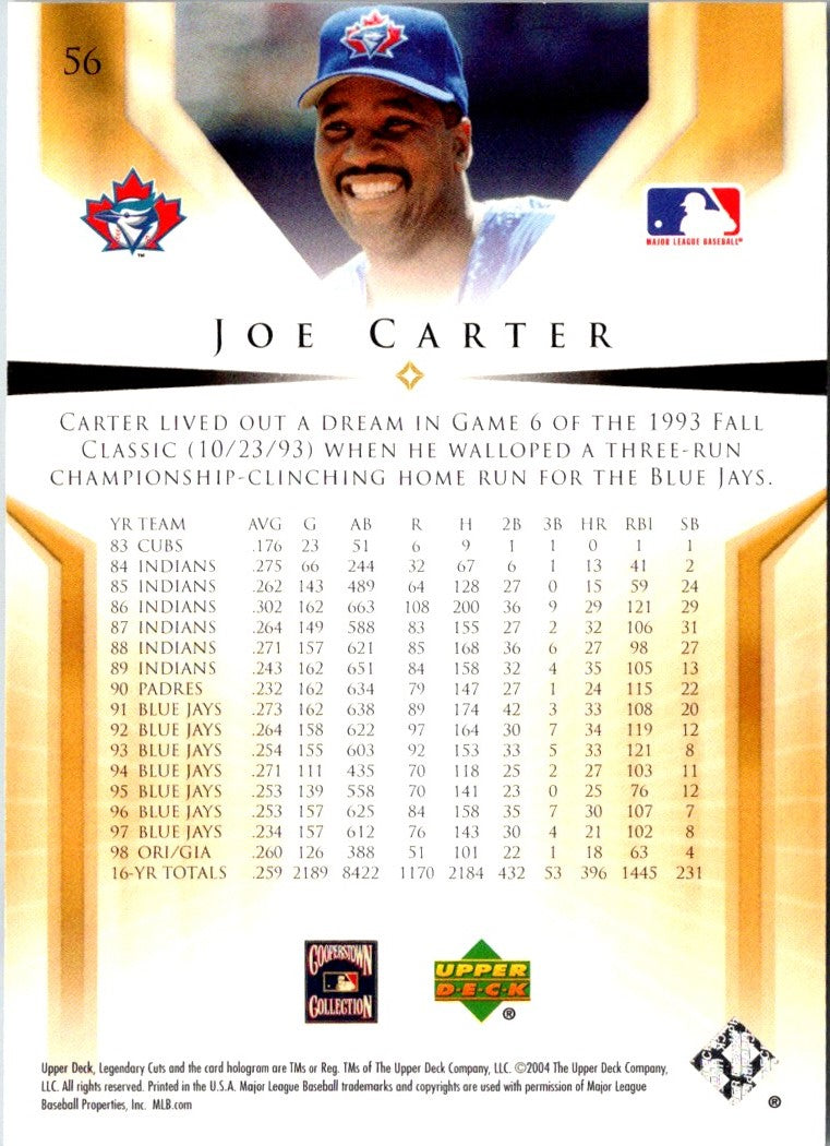 2004 SP Legendary Cuts Joe Carter