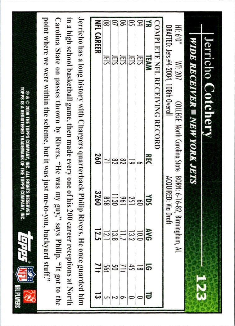 2009 Topps Jerricho Cotchery