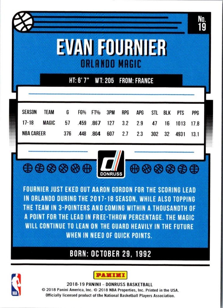 2018 Donruss Evan Fournier