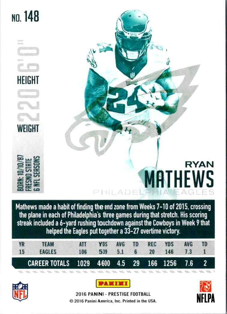 2016 Panini Prestige Ryan Mathews