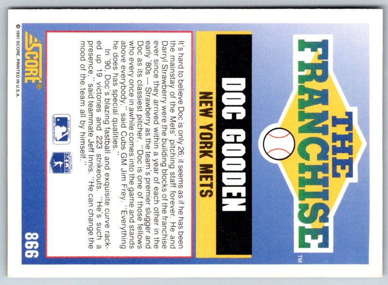 1991 Score Doc Gooden