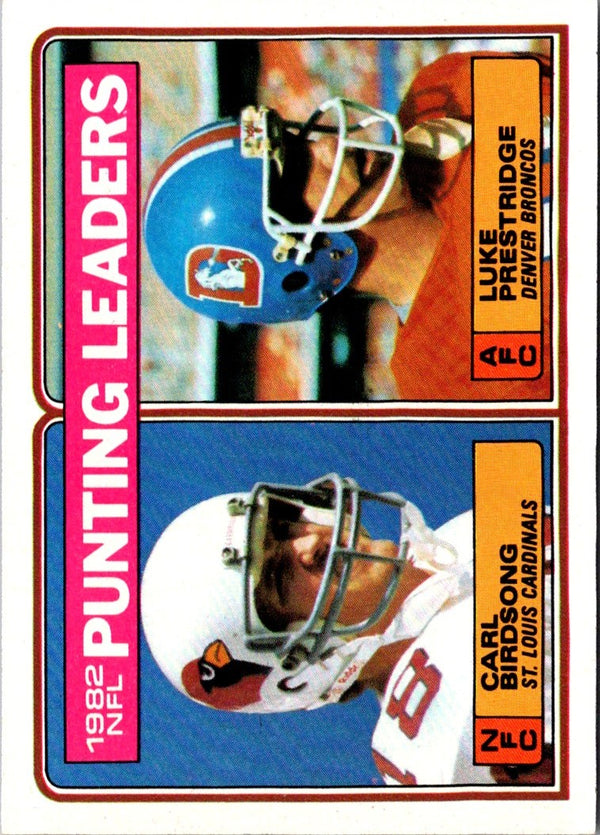 1983 Topps 1982 Punting Leaders - Carl Birdsong/Luke Prestridge #207