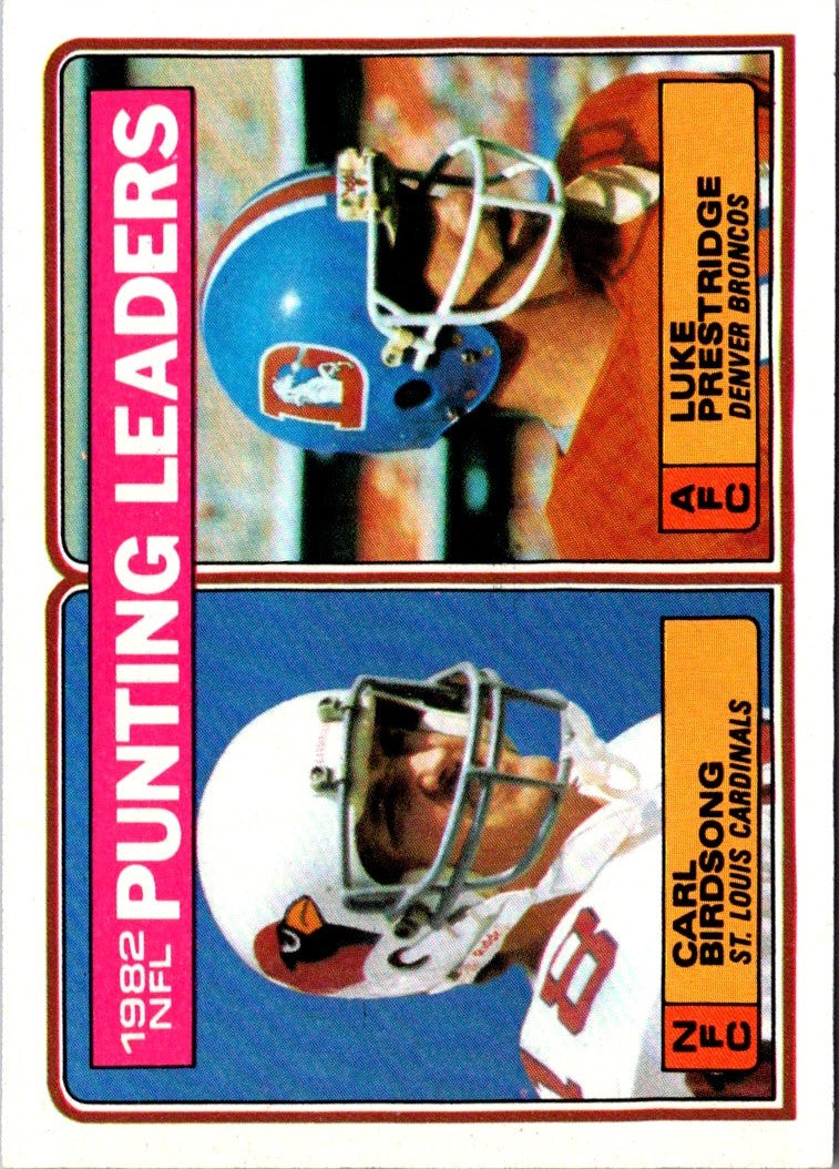 1983 Topps 1982 Punting Leaders - Carl Birdsong/Luke Prestridge