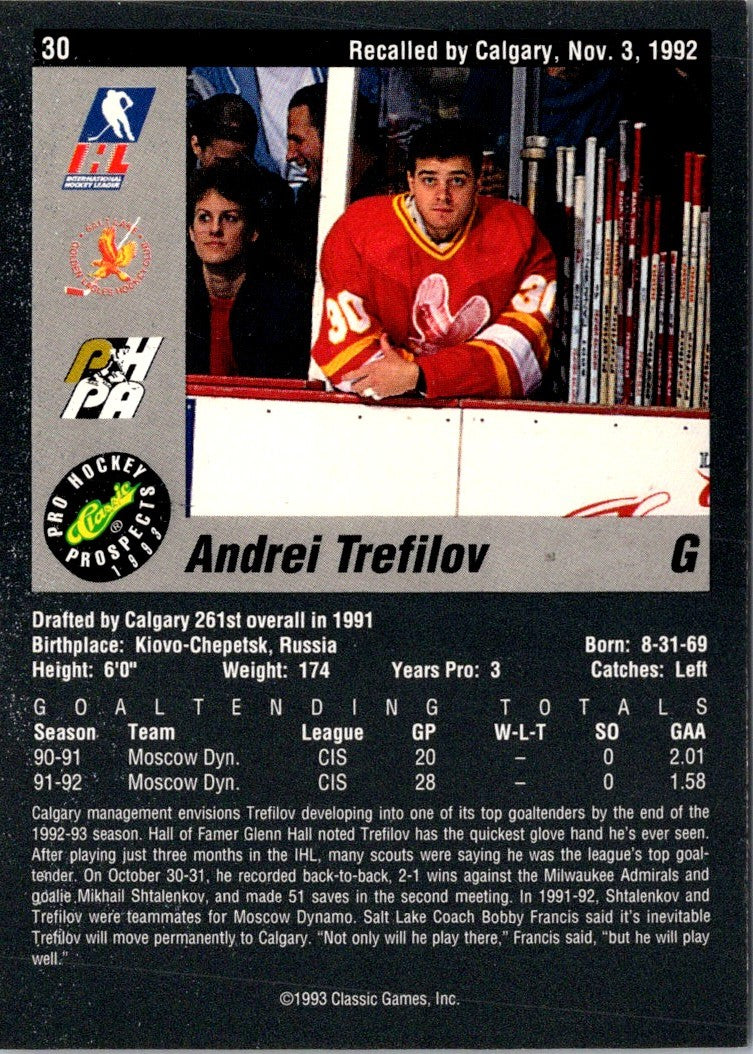 1993 Classic Pro Prospects Andrei Trefilov
