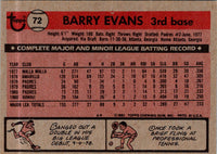 1981 O-Pee-Chee Barry Evans #72