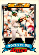 1989 Topps Ames 20/20 Club Don Baylor