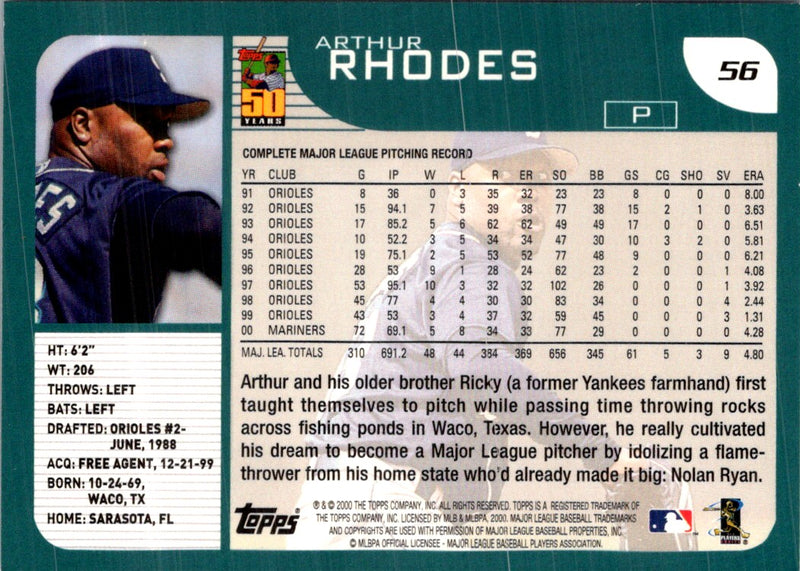 2001 Topps Arthur Rhodes