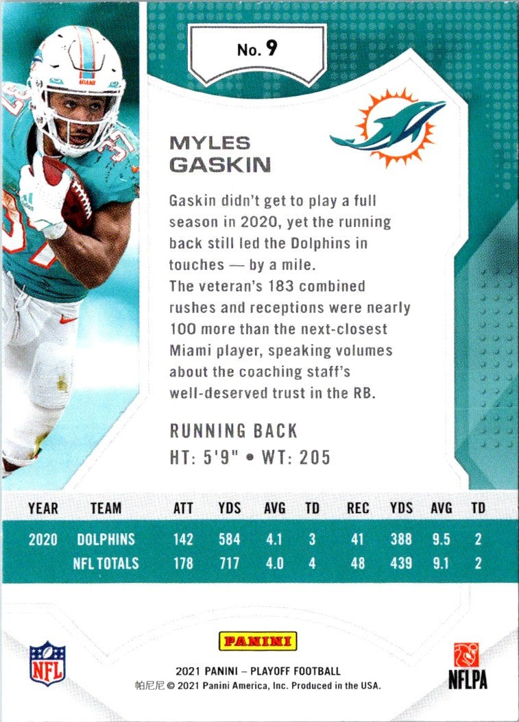 2021 Panini Playoff Myles Gaskin