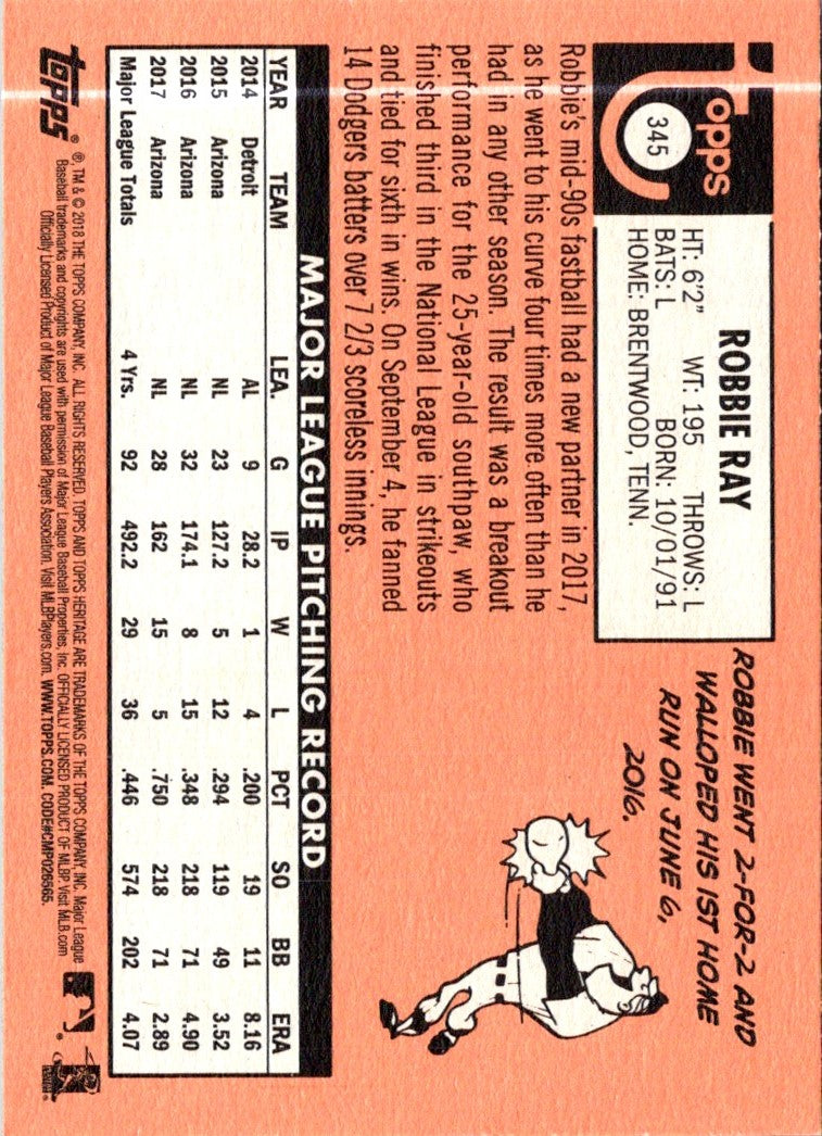 2018 Topps Heritage Robbie Ray