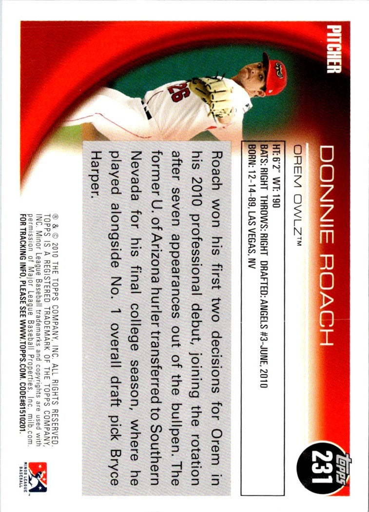 2010 Topps Pro Debut Donn Roach
