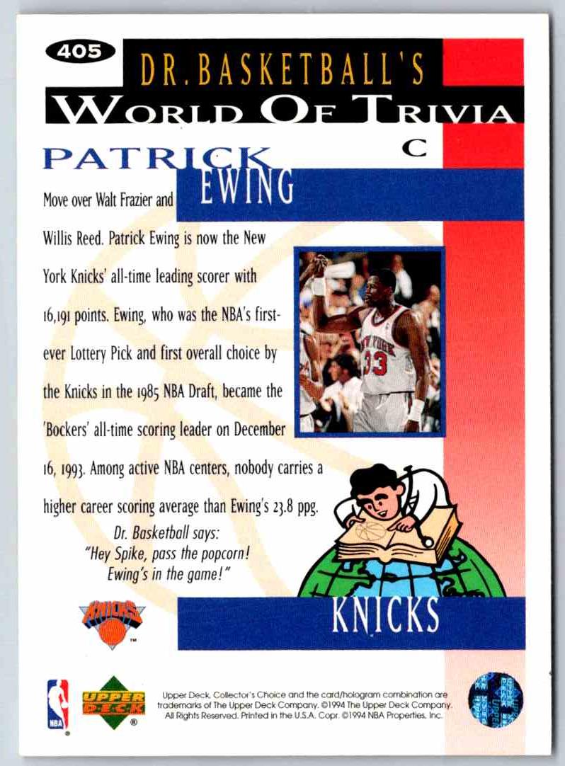 1994 Upper Deck Patrick Ewing