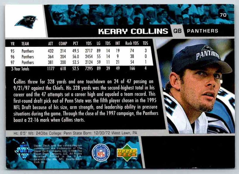 1998 Upper Deck Kerry Collins