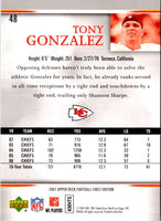 2007 Upper Deck First Edition Tony Gonzalez #48