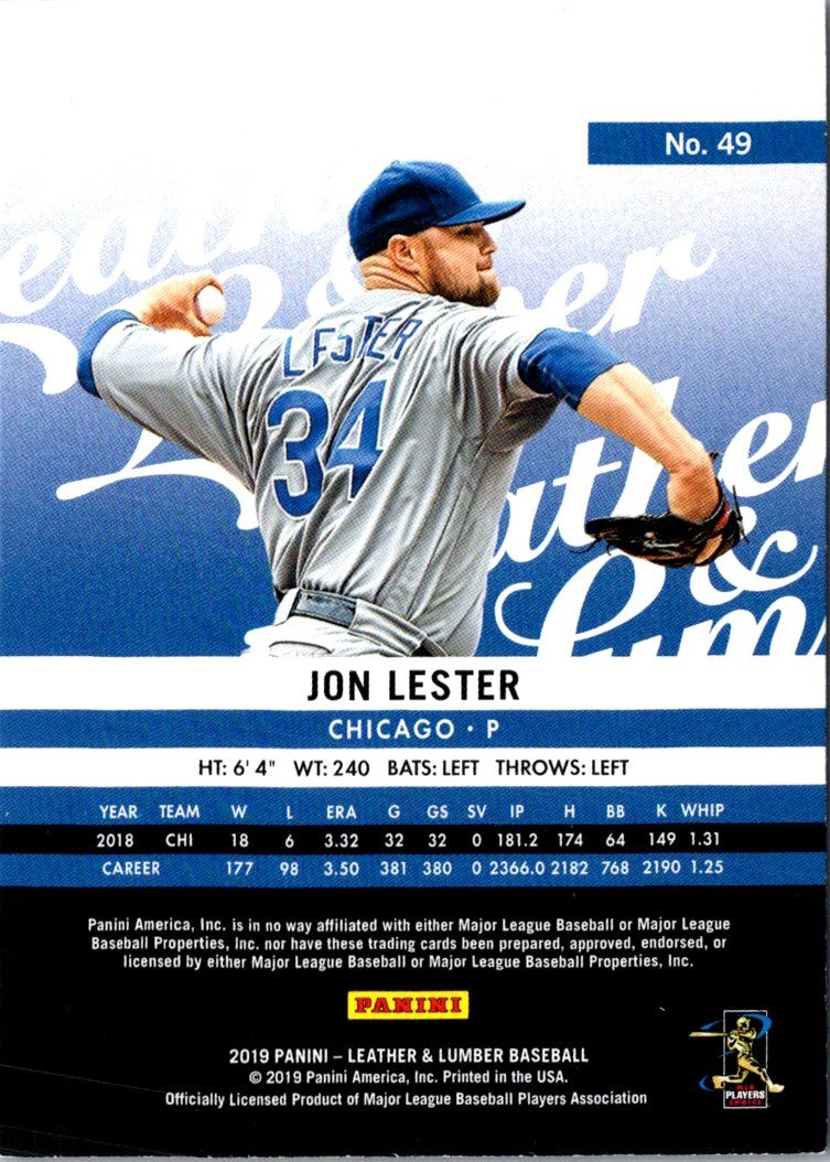 2019 Panini Leather & Lumber Jon Lester