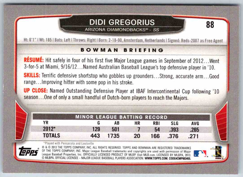 2013 Bowman DIDI Gregorius