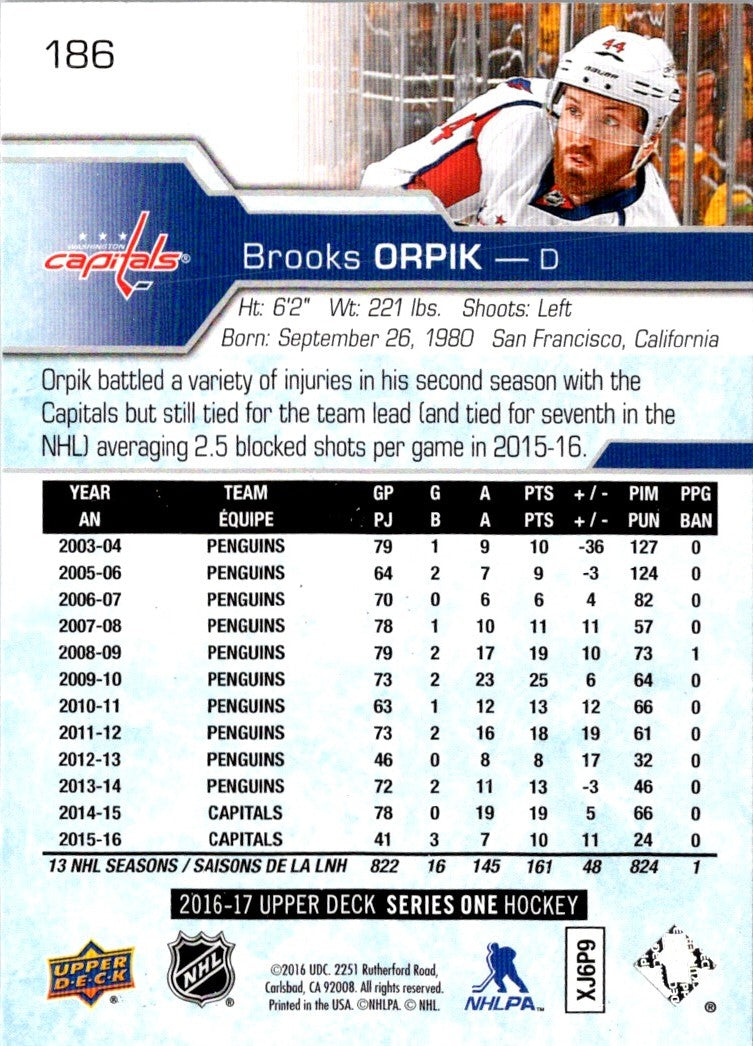 2016 Upper Deck Brooks Orpik