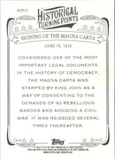 2012 Topps Allen & Ginter Historical Turning Points Signing of Magna Carta