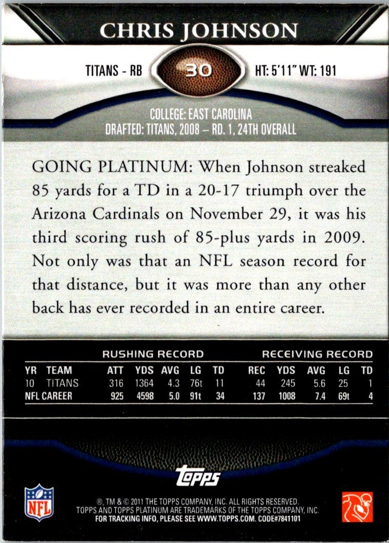 2011 Topps Platinum Chris Johnson