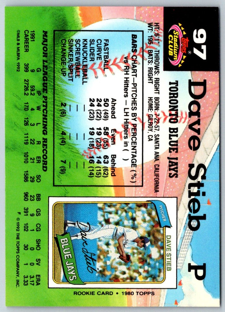 1992 Stadium Club Dave Stieb