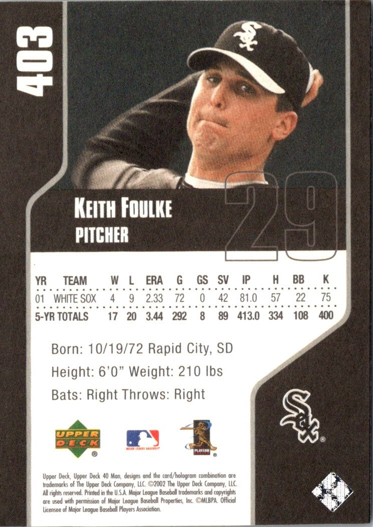 2002 Upper Deck Keith Foulke