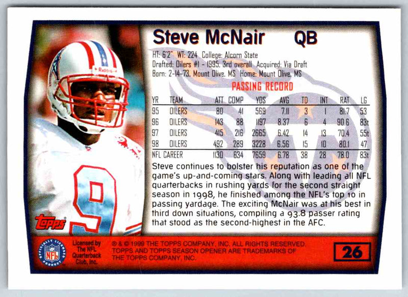 1999 Topps Steve Mcnair