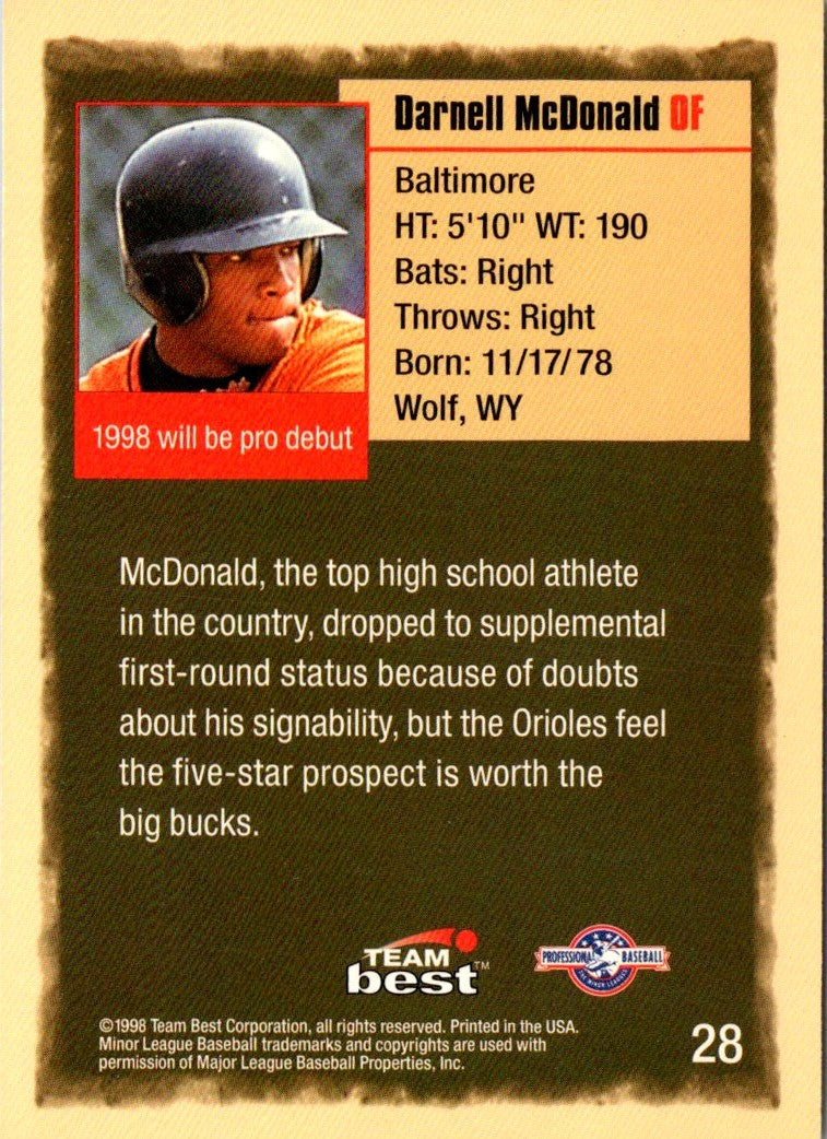 1998 Team Best Darnell McDonald