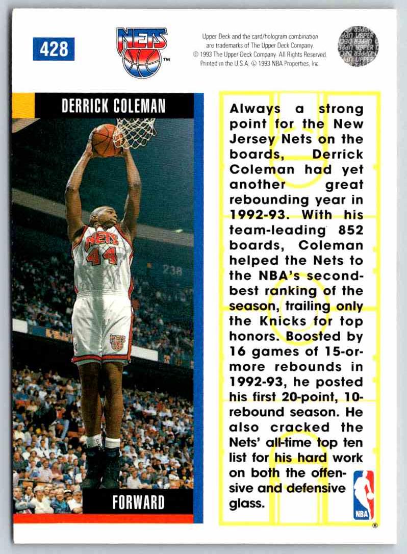 1995 Upper Deck Derrick Coleman