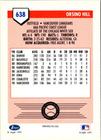 1991 Line Drive AAA Vancouver Canadians Ad Backs Orsino Hill #638