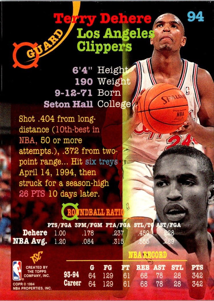 1994 Stadium Club Super Teams NBA Finals Terry Dehere