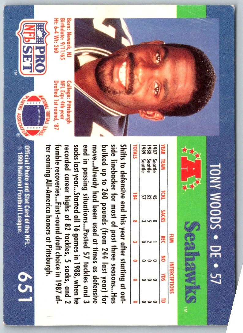 1990 Pro Set Tony Woods