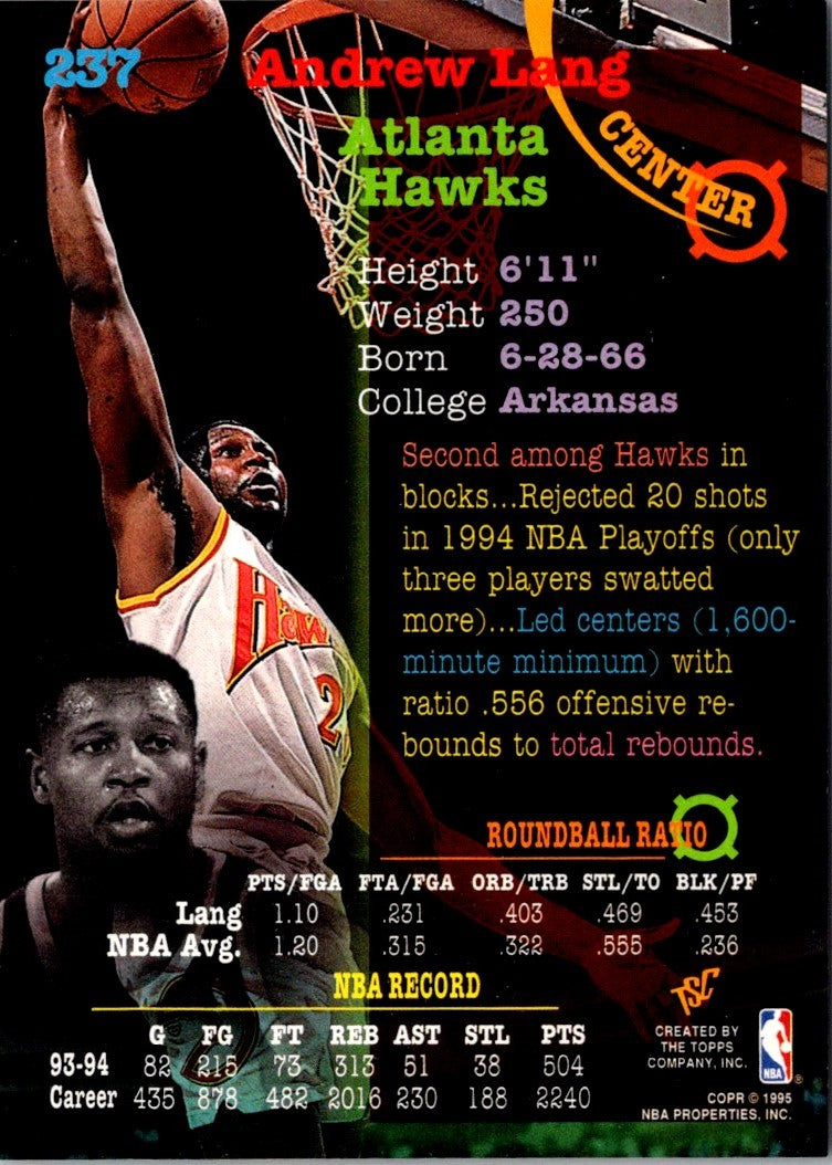 1994 Stadium Club Super Teams NBA Finals Andrew Lang