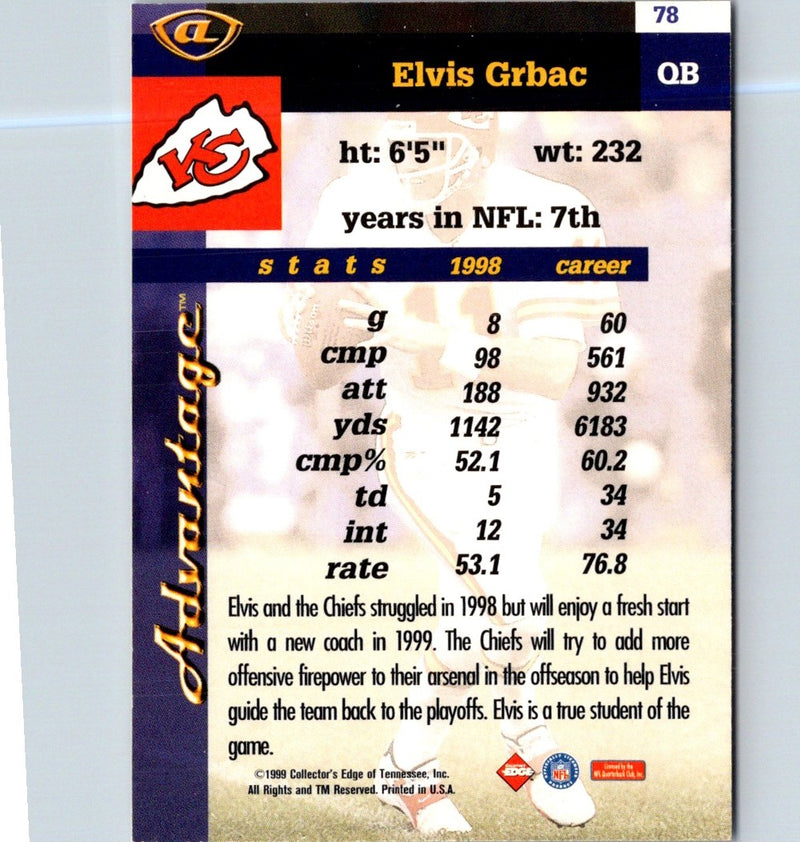 1999 Collector's Edge Advantage Elvis Grbac