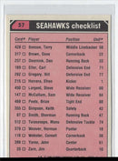 1980 Topps Team Checklists Sherman Smith/Steve Largent/Dave Brown/Manu Tuiasosopo