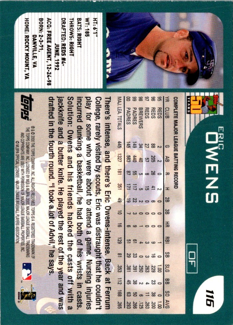 2001 Topps Eric Owens