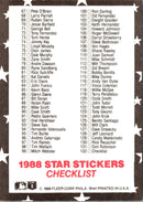 1988 Fleer Star Stickers Checklist
