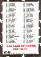 1988 Fleer Star Stickers Checklist #132