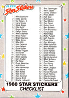 1988 Fleer Star Stickers Checklist #132