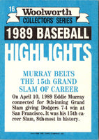 1990 Topps Woolworth Baseball Highlights Eddie Murray #16