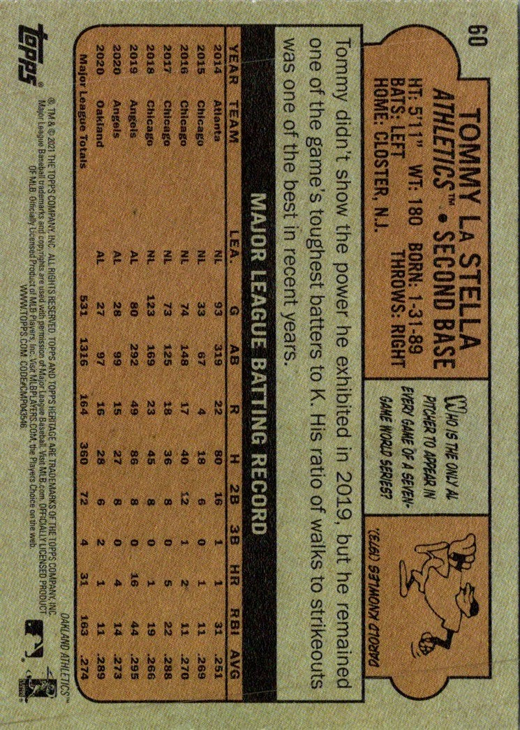 2021 Topps Heritage Tommy La Stella