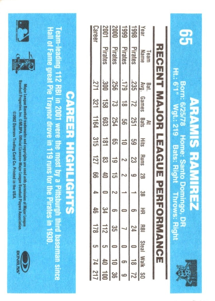 2002 Donruss Originals Aramis Ramirez