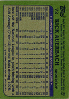 1982 Topps Blackless Rick Auerbach #72