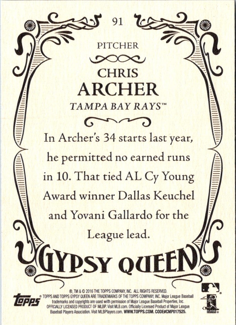 2016 Topps Gypsy Queen Chris Archer