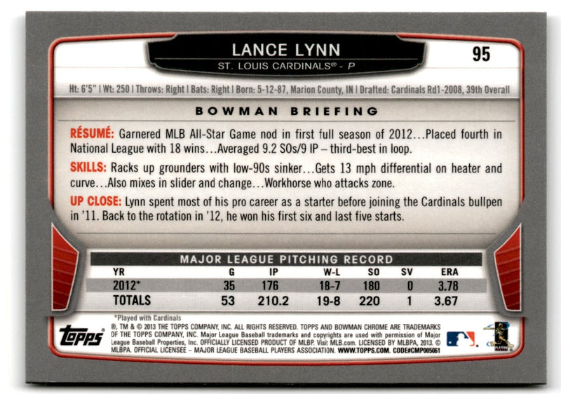 2013 Bowman Chrome Lance Lynn